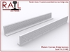 12 Concrete Bridge Sections - N Scale 3d printed Render shows sections assembled into two bridge sides.