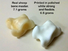 Knucklebone Dice Set 3d printed Side by side comparison of real bone and 3D printed one.