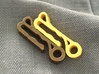 Pocket Clip/Dangler version 2 3d printed In polished bronze and polished gold
