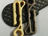 Pocket Clip/Dangler version 2 3d printed In polished gold and polished bronze