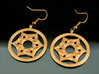 Umayyad Heart Flower Earrings 3d printed Umayyad Heart Flower Earrings printed in Raw Brass