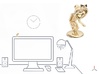 Lele says, "Pls shake hand with me" - Desk Toys 3d printed 14K Gold Plated