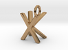 Two way letter pendant - KX XK 3d printed 