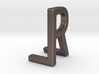 Two way letter pendant - LR RL 3d printed 