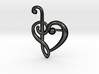 Clef Heart Pendant 3d printed 