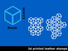 Leather stamp 6, honeycomb design + tool 3d printed Here you can see two patterns you can make with this leather stamp