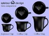 Your Secret Heart Espresso Cup (small) 3d printed Size comparison between Espresso Cup, Coffee Cup and Coffee Mug
