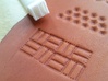 Set of 10 leatherstamps with tool/holder 3d printed Double lines basketweave leather stamp