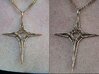 Skeleton Heart Cross Pendant (XL, large size) 3d printed Skeleton Heart Cross Pendant (XL, bronze)