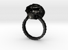 Women's Flaming Skull Ring With Roller Chain 3d printed 