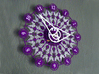 Kaleidoscope Clock - Part B 3d printed The completed Kaleidoscope Clock with Part A in Purple Strong & Flexible and Part B in White Strong & Flexible.This is a two-part clock face kit. This model is Part B. The first part is available at http://www.shapeways.com/model/580491