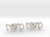 Hebrew Name Cufflinks - Moshe with heart button 3d printed 