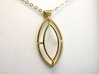 Marquise Simple Wire Pendant - Large 3d printed 