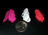 Flip Flop Locket Pendant 3d printed Hot Pink, White, Coral Red (Strong & Flexible Polished)