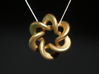 Flared Circular Double Helix Pendant 3d printed Gold Platted Matte