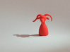 Evil Piece 3d printed Strong & Flexible Coral Red Polished