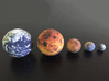 Mercury, Venus, Earth, Moon & Mars to scale 3d printed 
