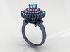JT2- Castle Engagment Ring With Halo Separated Par 3d printed 