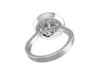 CC37-Engagement Halo Ring Printed Wax Resin. 3d printed 
