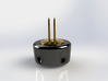 Corn Cob Holder- Base 3d printed Gloss Black Ceramic Base with Gold Plated Brass tines (render)