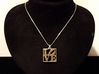 LOVE Pendant ROBERT INDIANA (Thicker Version) 3d printed Stainless Steel Pendant with Bijoux Nickeled Cord