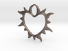 Eternal love 3d printed heart in flames - steel