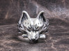 Fox (Oinari san) "Key" Ring 3d printed This material is Polished Silver , Patinated with bleach