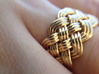 Turk's Head Knot Ring 5 Part X 11 Bight - Size 10 3d printed Gold Plated Brass