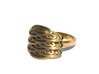 Japanese Fishscales Ring 3d printed Gold Plated Brass