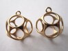 New Dod Earrings 3d printed in Gold Plated Brass (perspective view)