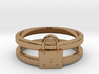Padlock Double-banded Ring 3d printed 