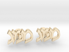 Hebrew Monogram Cufflinks - "Mem Mem Gimmel" 3d printed 