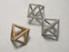 Faceted Twin Octahedron Frame Pendant Small 3d printed Twin Octahedron, with Octahedron