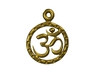 Om EarRings - Pair - Plastic 3d printed Gold Plated Brass (simulated).