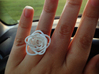 Sprouted Spiral Ring (Size 8) 3d printed White Strong & Flexible