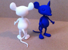 Tiny Mouse  3d printed White Strong and Flexible, and Royal Blue Strong, Flexible and Polished