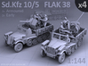 Sd.Kfz 10/5  FLAK 38  (4 pack) 3d printed 