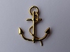 Anchor Pendant 3d printed Polished brass