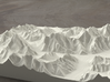 8''/20cm Baltoro Glacier and K2, Sandstone 3d printed Radiance rendering from the West, looking up the Baltoro to Gasherbrum IV