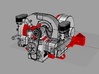 SR10001 Mk1 SRB Engine Part 1 of 6 3d printed CAD image. Parts in red are the Tamiya SRB Gearbox