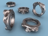Splitted Skull ring 3d printed Stainless Steel render