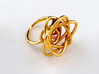 Sprouted Spiral Ring (Size 8) 3d printed 18k Gold Plated
