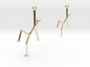 Stick Man Earrings-Asymmetrical 3d printed 
