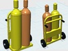 Acetylene Tanks On Dolly 1-87 HO Scale 3d printed 
