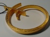 Spiral pendant 3d printed polished gold steel