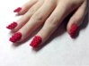Cube Nails (Size 0)  3d printed Red Strong and Flexible Polished