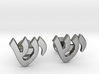 Hebrew Monogram Cufflinks - "Yud Shin" 3d printed 
