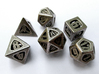 Thoroughly Modern Dice Set 3d printed In Stainless Steel