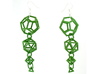 Platonic Progression Earrings - Clean 3d printed Earrings printed in Green Strong and Flexible, with earwires added