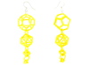 Platonic Progression Earrings - Clean 3d printed Earrings printed in Yellow Strong and Flexible, with earwires added